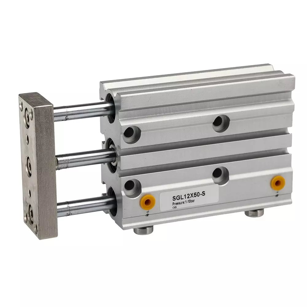 RS PRO Pneumatic Guided Cylinder 50 mm Stroke 10 bar Double Action M5 Connection, 180310