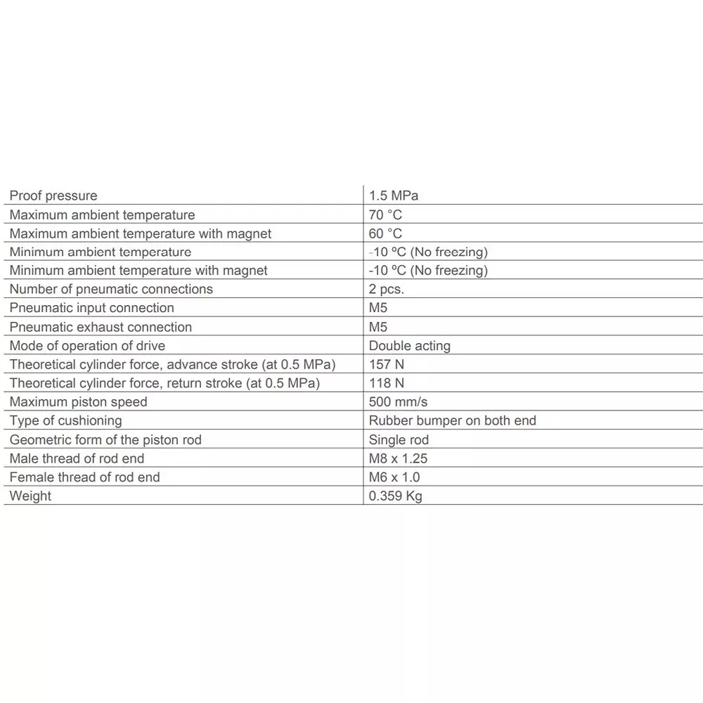 SMC 20 mm Bore Size 100 mm Stroke Auto Switching Compact ISO Cylinder, CD55B20-100M