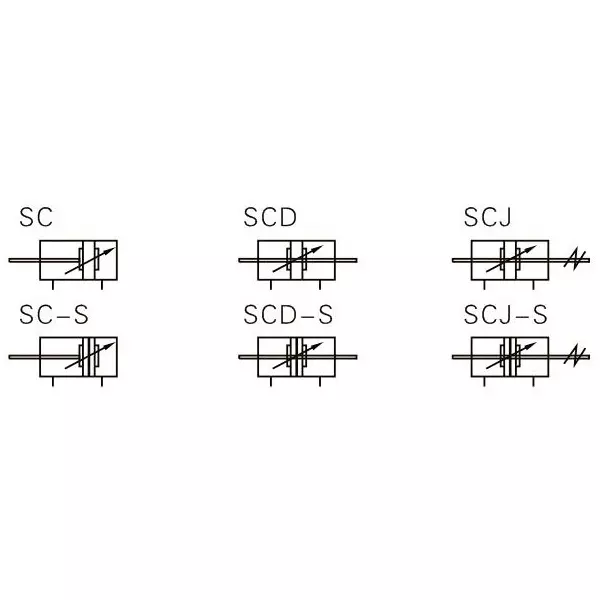 Airtac SC Series Standard Cylinder (Tie-Rod) 32 mm Bore Dia. 75 mm Stroke Length, 12 mm Rod Size