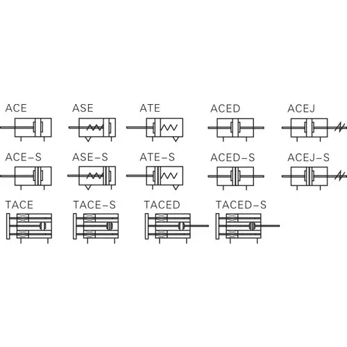 Airtac ACE Series Double Acting Pneumatic Compact Cylinder 20 mm Bore Dia. 40 mm Stroke Length