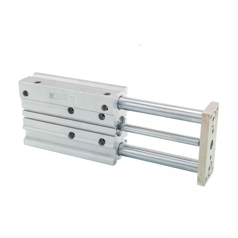 Spac P2GP Tri Rod Cylinder Silver 25 mm Diameter 75 Stroke for Industrial Use