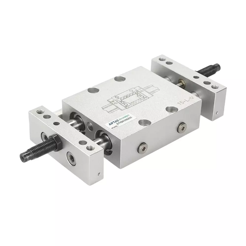 Airtac STW Series Slide Table Cylinder Double Acting Type M5x0.8 mm Port Size 10 mm Bore and 25 mm Stroke