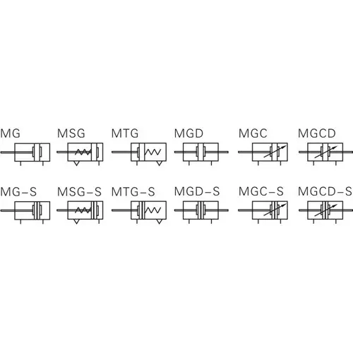 Airtac MGC Series Stainless Steel Pneumatic Mini Cylinder Double Acting With Cushion 25 mm Bore Dia. 125 mm Stroke Length