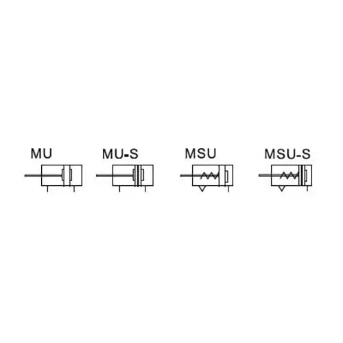 Airtac MU Series Mini Free Mount Cylinder Double Acting 6 mm Bore Dai. 4 mm Stroke Length
