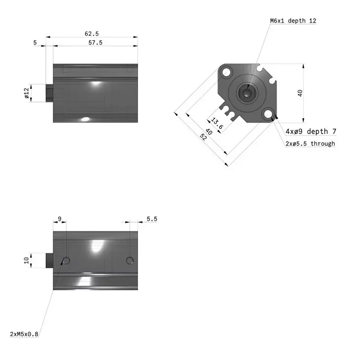 SMC Rc/M 25 mm Bore Size 25 mm Stroke Compact Cylinder, CDQ2B25-25DZ
