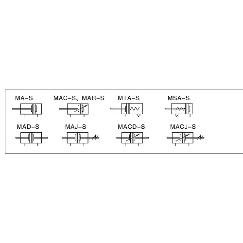 Airtac MAR Series Mini Free Mount Cylinder Double Acting with Cushion 40 mm Bore Dai. 25 mm Stroke Length