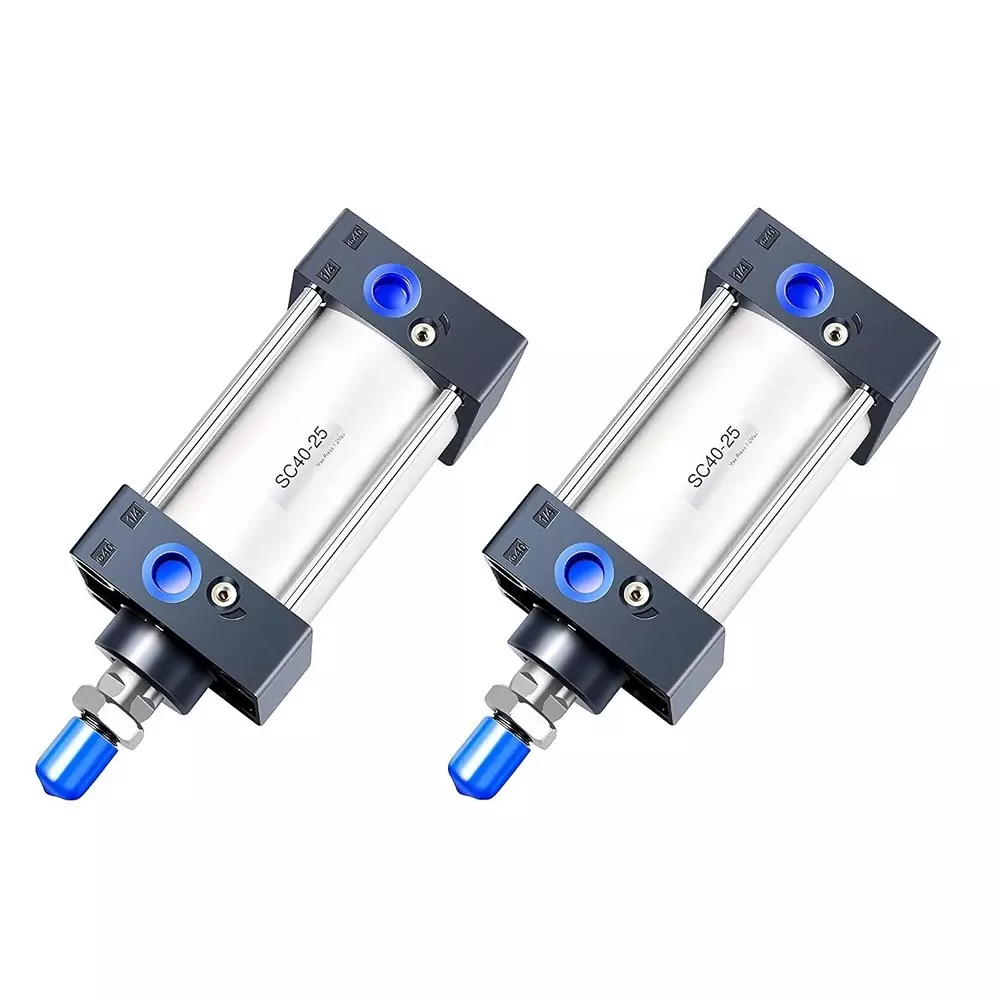Invento Pneumatic Air Cylinder Double Acting Single Rod 40 mm Bore & 25 mm Stroke Size 1.0 MPa/145 PSI MAx. Pressure, SC 40 X 25 (Pack of 2 Pcs)