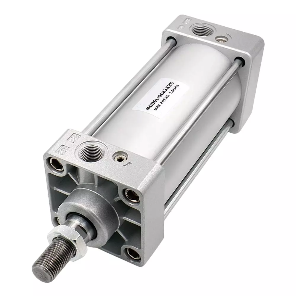 Invento Pneumatic Air Cylinder Double Acting Single Rod 63 mm Bore & 25 mm Stoke Size 1.0 MPa/145 PSI MAx. Pressure, SC 63 X 25
