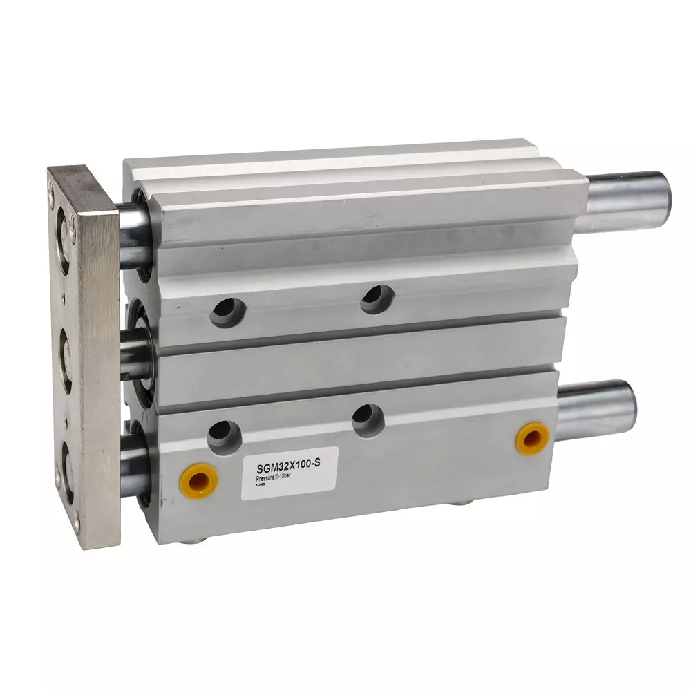 RS PRO Pneumatic Guided Cylinder 100 mm Stroke 10 bar Double Action G 1/8 Connection, 180300