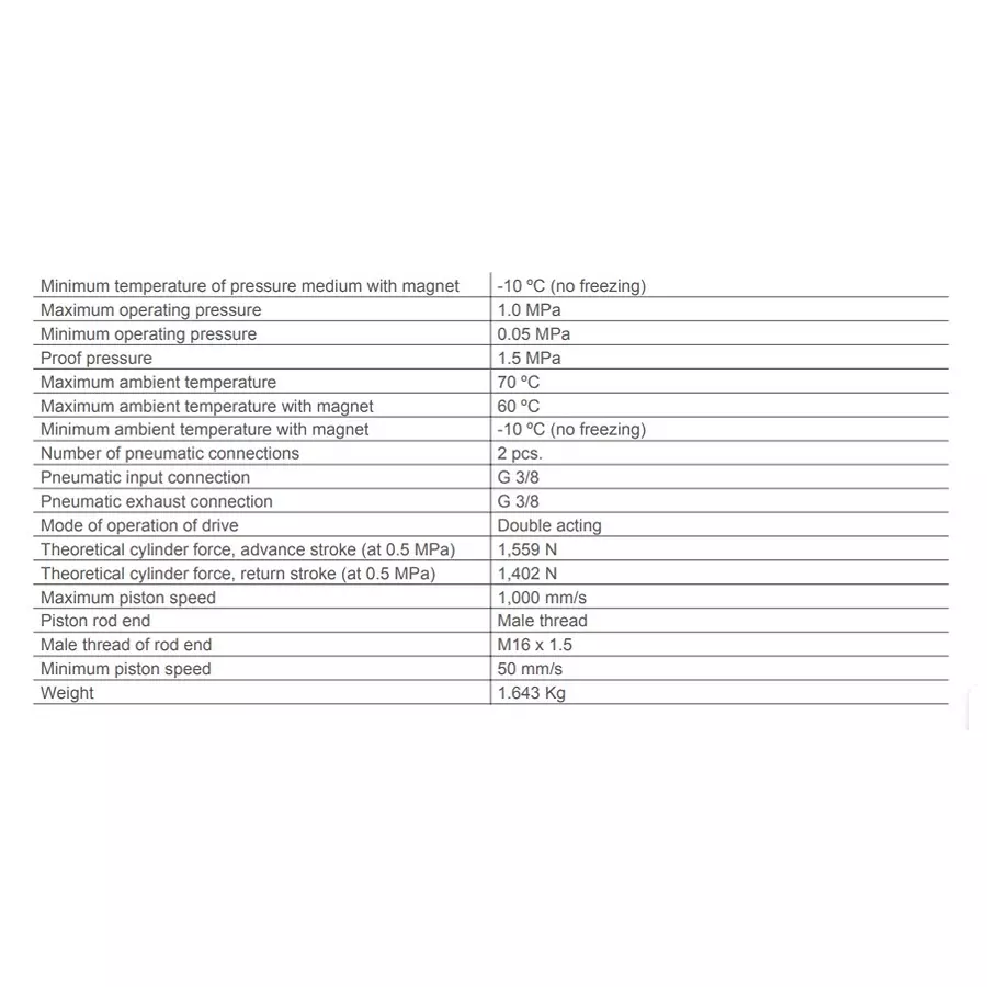 SMC Standard ISO Air Cylinder 63 mm Bore 25 mm Stroke CP96SDB63-25C