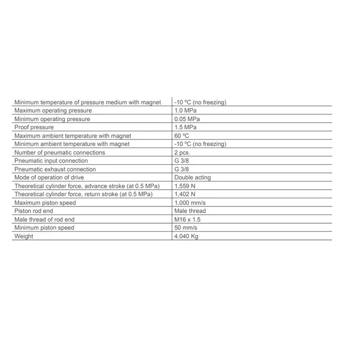 SMC Standard ISO Air Cylinder 63 mm Bore 400 mm Stroke CP96SDB63-400C