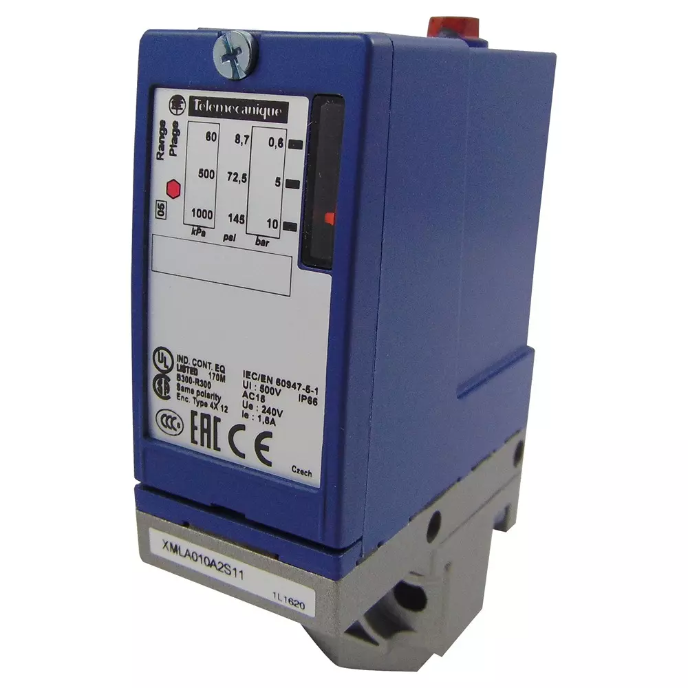 TELEMECANIQUE SENSORS Pressure Switch, Spdt, 10Bar, XMLA010A2S11