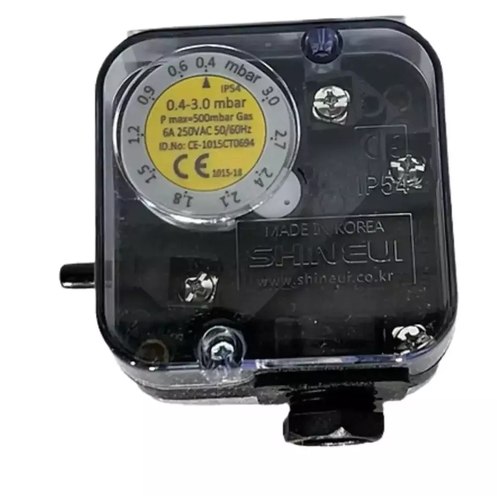 Shineui Gas Pressure Switch 6 Amp 250 V AC 0-4-3 mbar Pressure, SGPS-3V