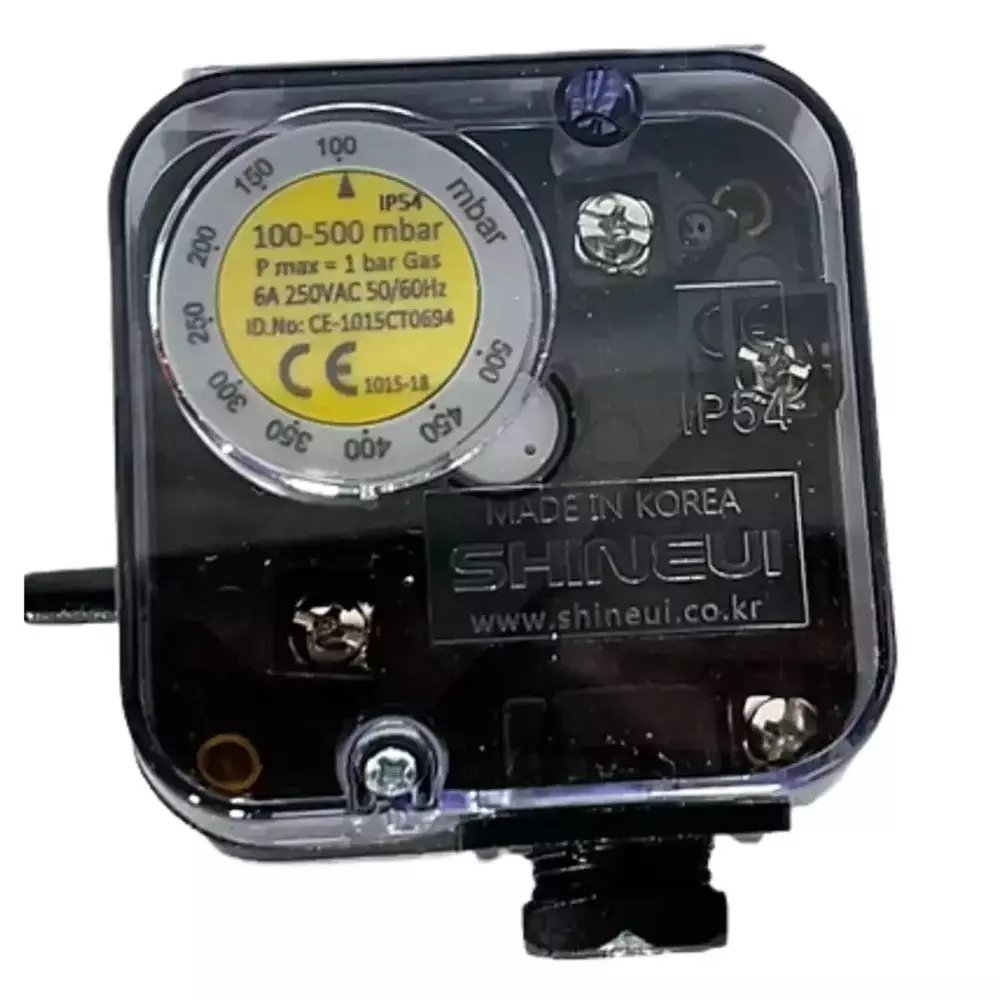 Shineui Gas Pressure Switch 6 Amp 250 V AC 100-500 mbar Pressure, SGPS-500V