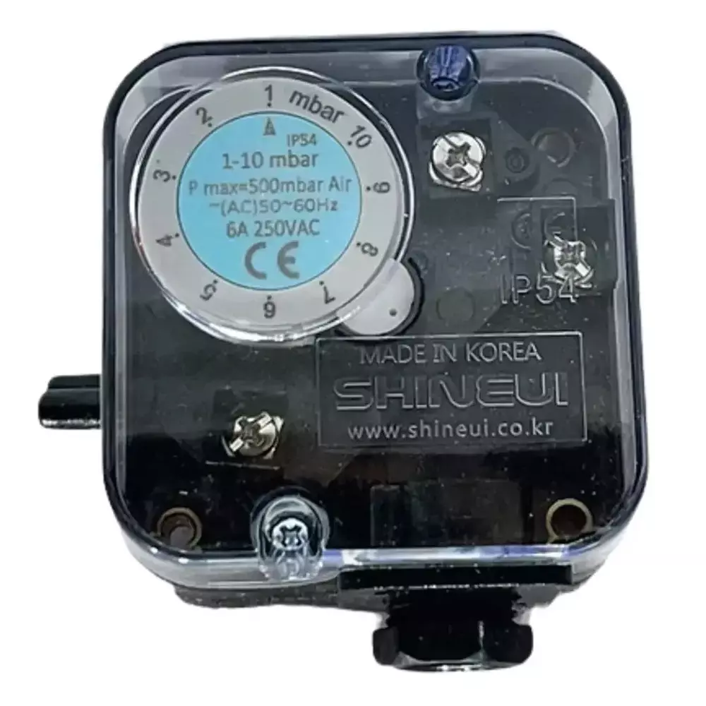 Shineui Air Pressure Switch 6 Amp 250 V AC 1-10 mbar Pressure, SAPS-10V