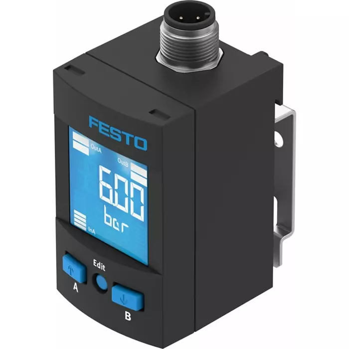 Festo Pressure Sensor 10 bar, 20 - 30 V DC, IP65, IP67 -1 bar, SPAU-B11R-W-G18FD-L-PNLK-PNVBA-M12U