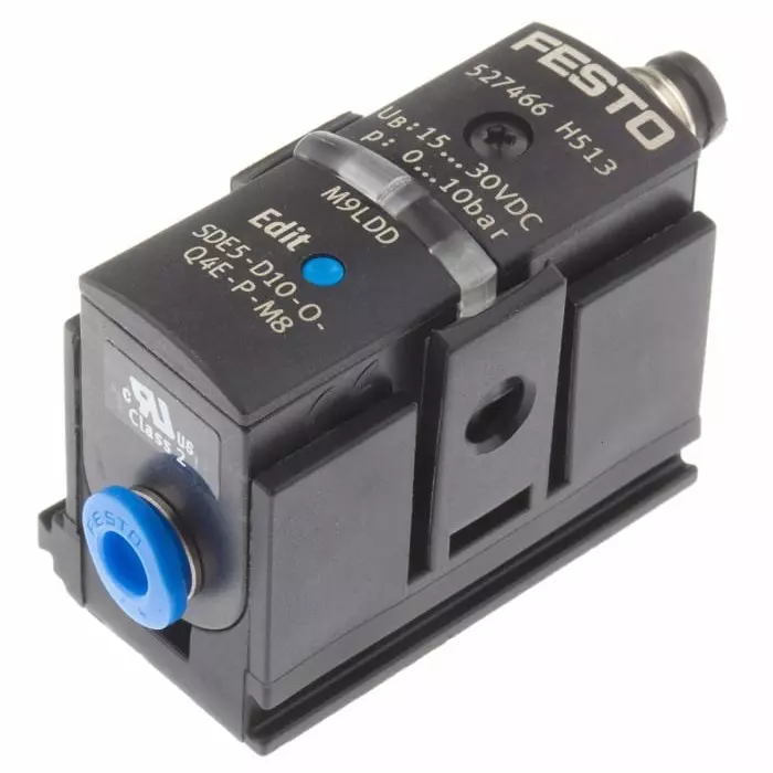 Festo Pressure Sensor, 5V dc, IP40 10 bar, SDE5-D10-O-Q4E-P-M8
