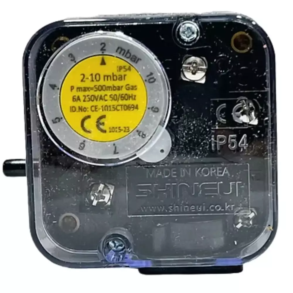 Shineui Gas Pressure Switch 6 Amp 250 V AC 2-10 mbar Pressure, SGPS-10V