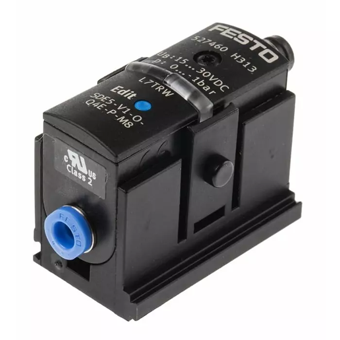 Festo Pressure Sensor, 15 to 30 V DC, IP40 0 bar, SDE5-V1-O-Q4E-P-M8