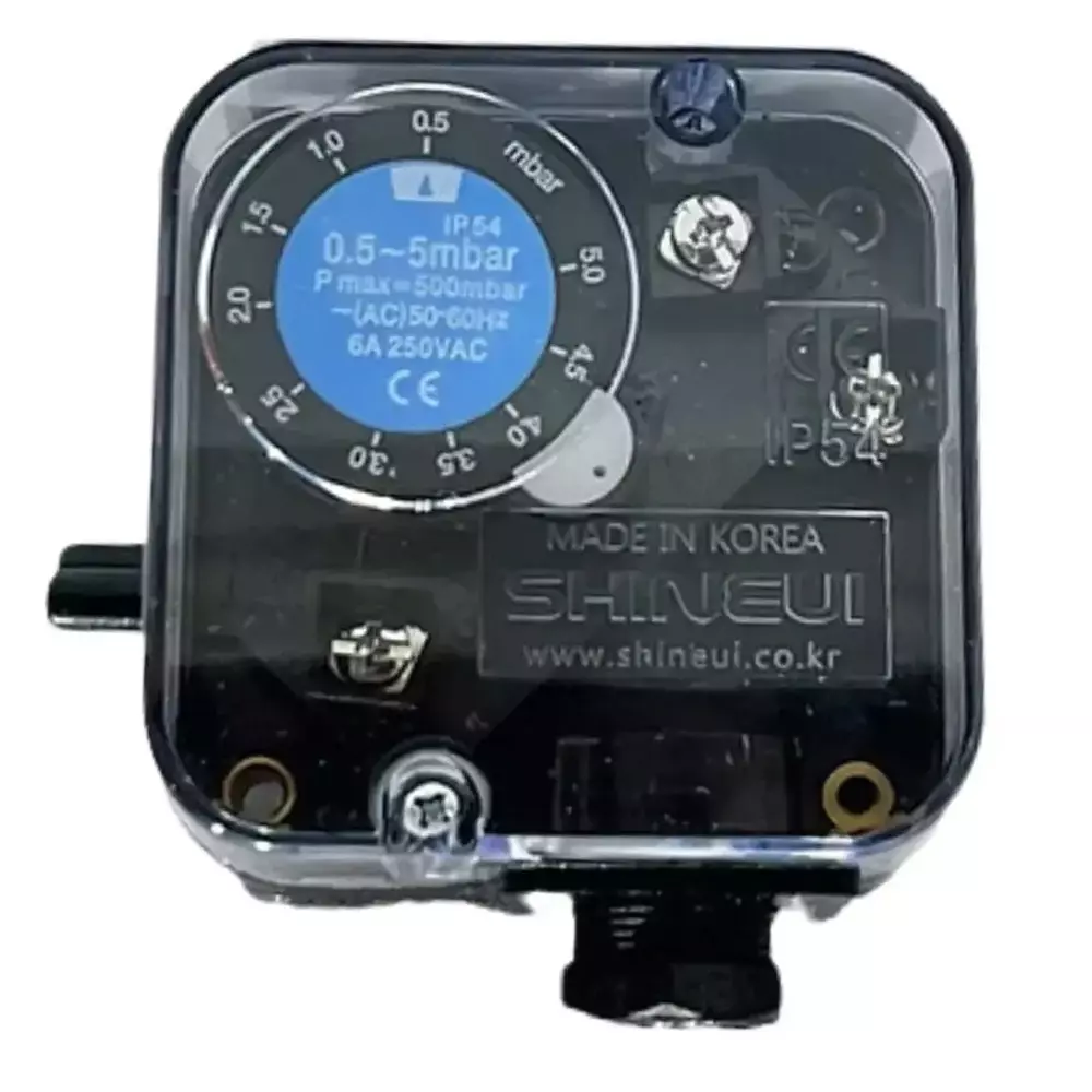 Shineui Air Pressure Switch 6 Amp 250 V AC 0.5-5 mbar Pressure, SAPS-5V