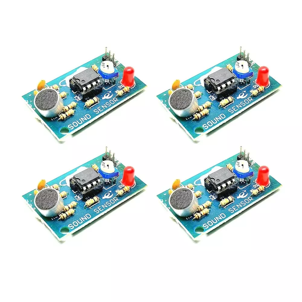 Invento Sound Sensor Analog & Digital Output Type DC 3.3-5 V Working Voltage Square Shape, ISC 1064-2X (Pack of 4 Pcs)