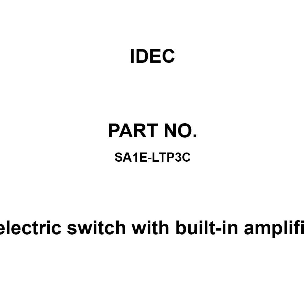 IDEC Sa1E-L Type Small-Sized Photoelectric Switch With Built-In AmplifierTransmission Type Connector, SA1E-LTP3C