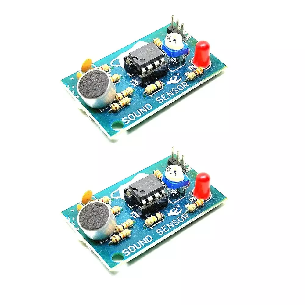 Invento Sound Sensor Analog & Digital Output Type DC 3.3-5 V Working Voltage Square Shape, ISC 1064-1X (Pack of 2 Pcs)