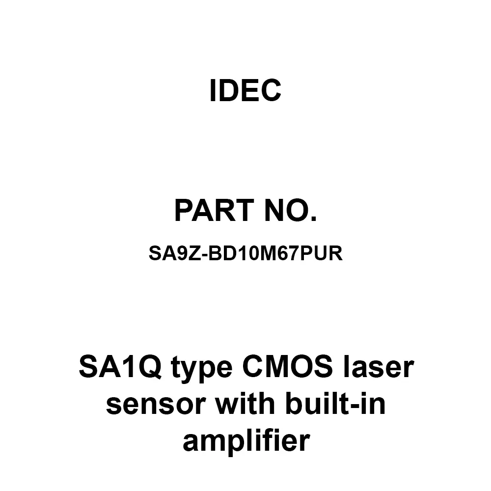 IDEC SA1Q type CMOS laser sensor with built-in amplifier Connector Cable (For Io-Link), SA9Z-BD10M67PUR