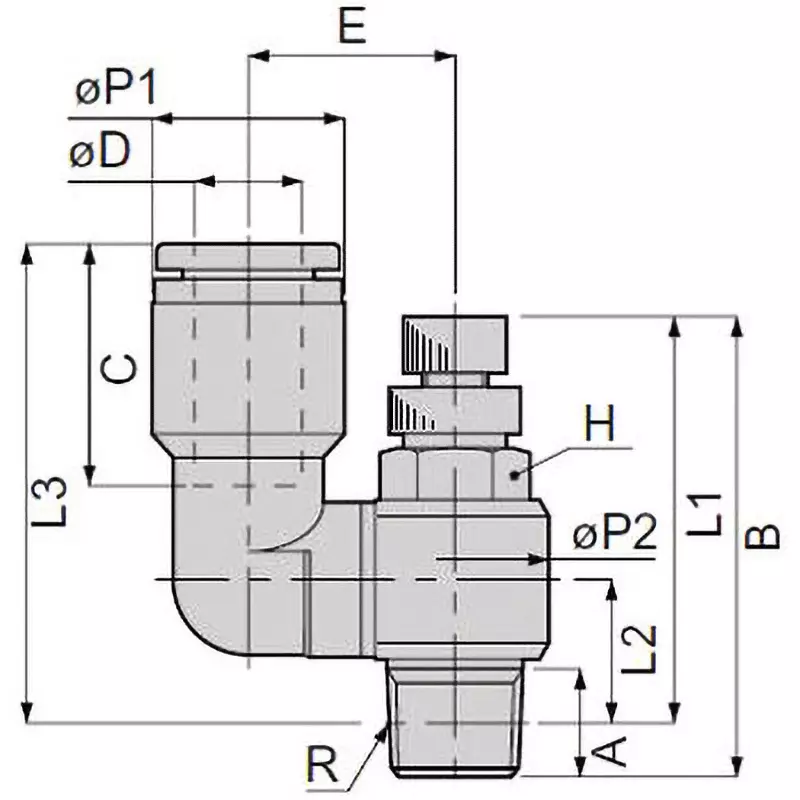PISCO Speed Controller Free Type 0 to 0.9 Mpa, JSS12-04B