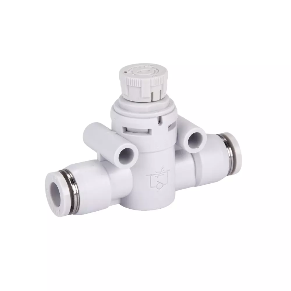 Airtac PTA Series Straight Speed Controller White Color 0-10 Kgf/cm² (0-1.0 MPa) Operating Pressue and Soft Nylon or Polyurethane Tubing, PTA 6 D