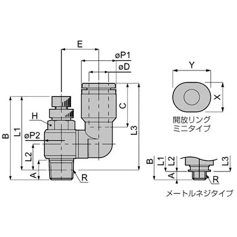 PISCO Speed Controller Free Type 0 to 0.9 Mpa, JSS5/16-02A