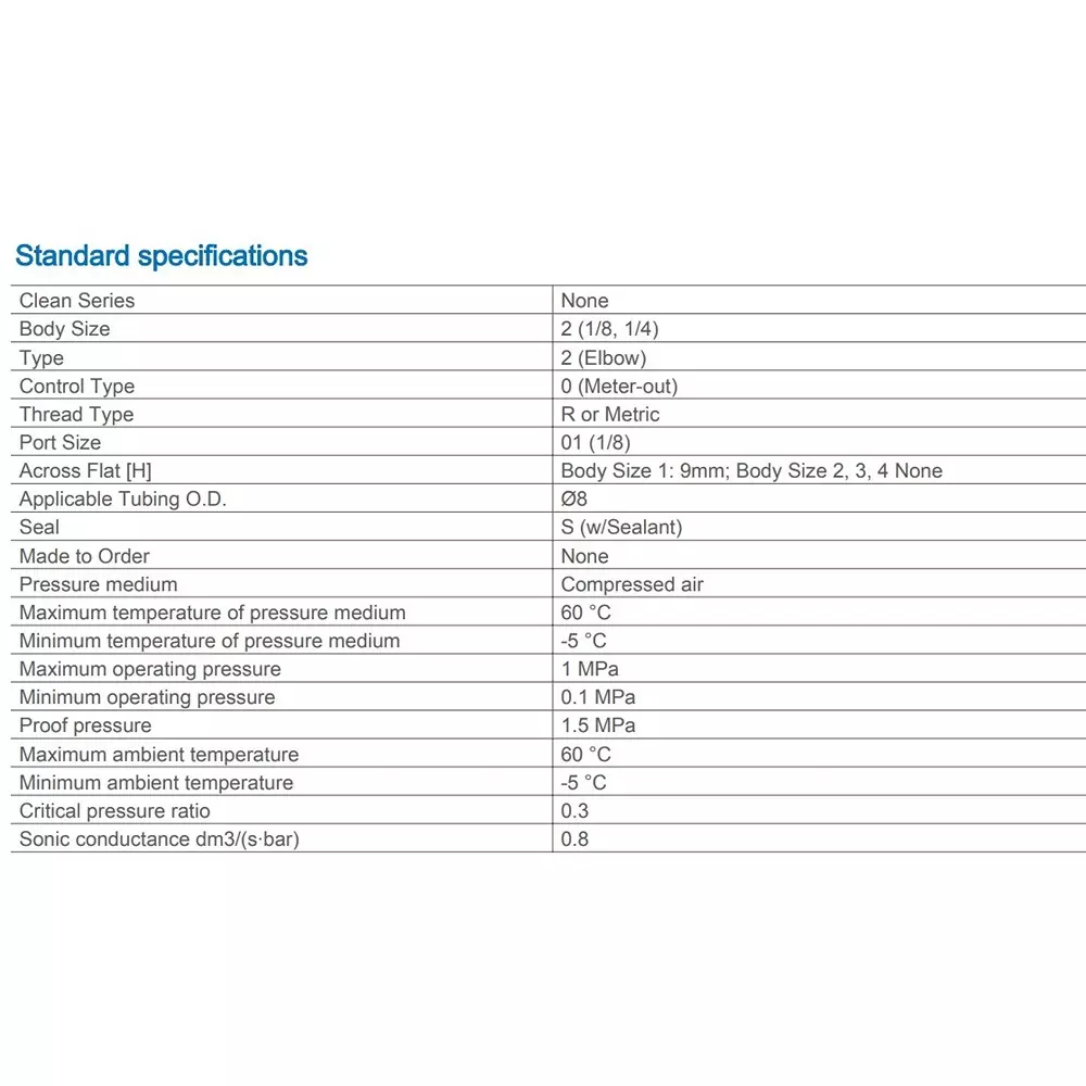 SMC 1/8 Inch Elbow Type Speed Controller AS2201F-01-08SA