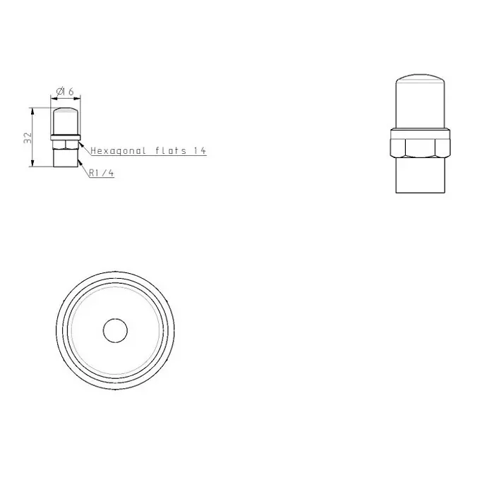 SMC AN 6.35 mm (1/4 inch) Compact Resin Silencer, AN15-02