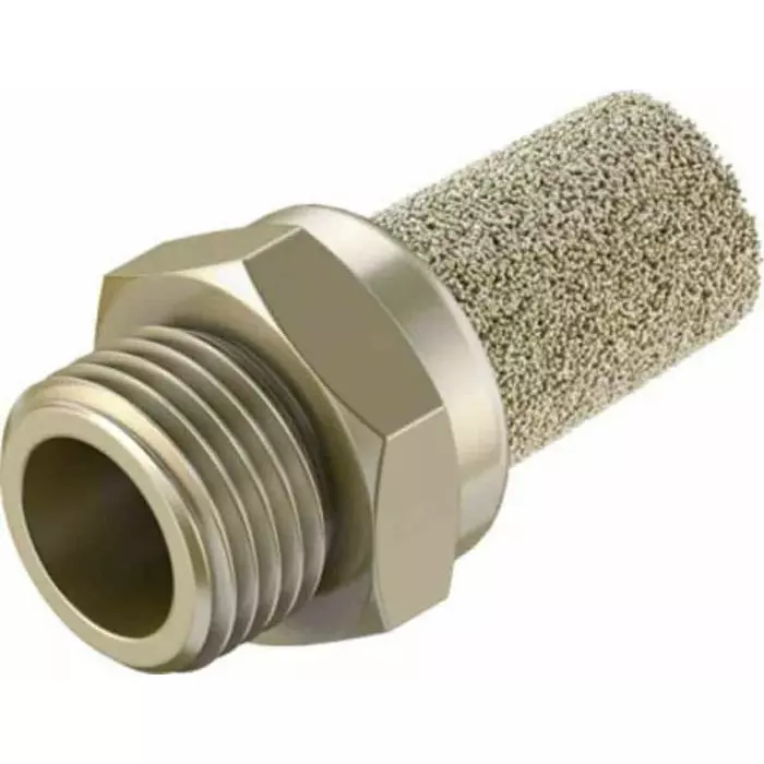 Festo AMTE Brass, Bronze 10 bar Pneumatic Silencer, Threaded, NPT 1/8 Male, AMTE-M-LH-N18 (Bag 20 Piece)