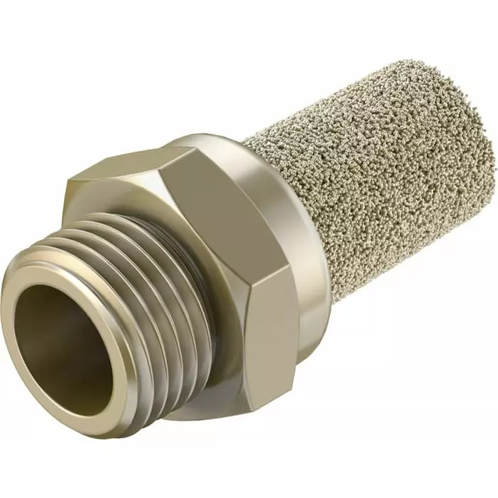 Festo AMTE Brass, Bronze 10 bar Pneumatic Silencer, Threaded, G 1/8 Male, AMTE-M-LH-G18 (Bag 20 Piece)