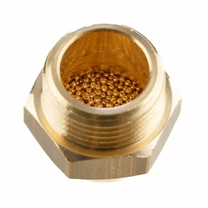Festo AMTE-M-H Brass, Bronze 10 bar Pneumatic Silencer, Threaded, G 3/8 Male, AMTE-M-H-G38 (Bag 10 Piece)