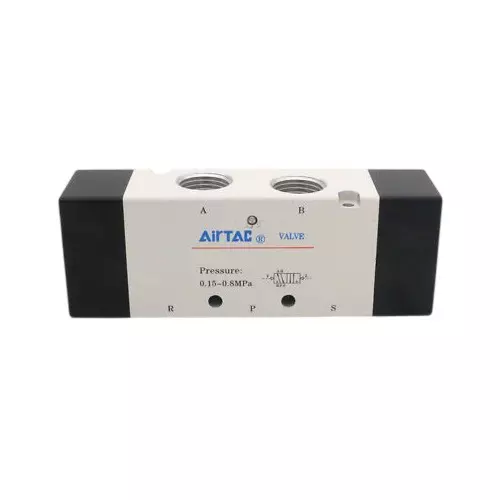 Airtac 5/2 Way Double Acting Air Valve G 1/2 inch (12.7 mm) Port Size and Aluminium Alloy Body, 4A420-15
