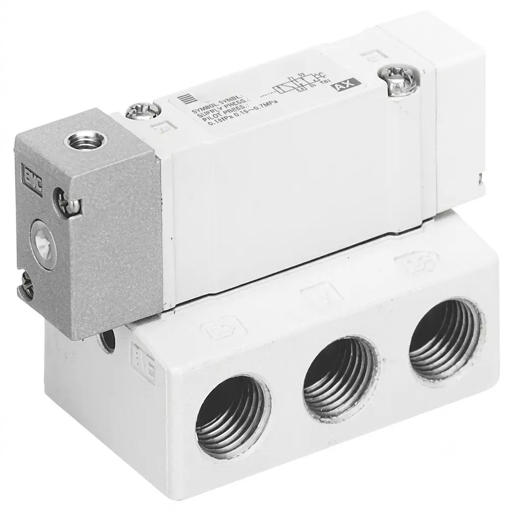 SMC Air Operated Valve SYA5000 Series 2 Position Double Actuation and 1/4 inch (6.35 mm) With Sub-Plate Bore Size, SYA5240-02