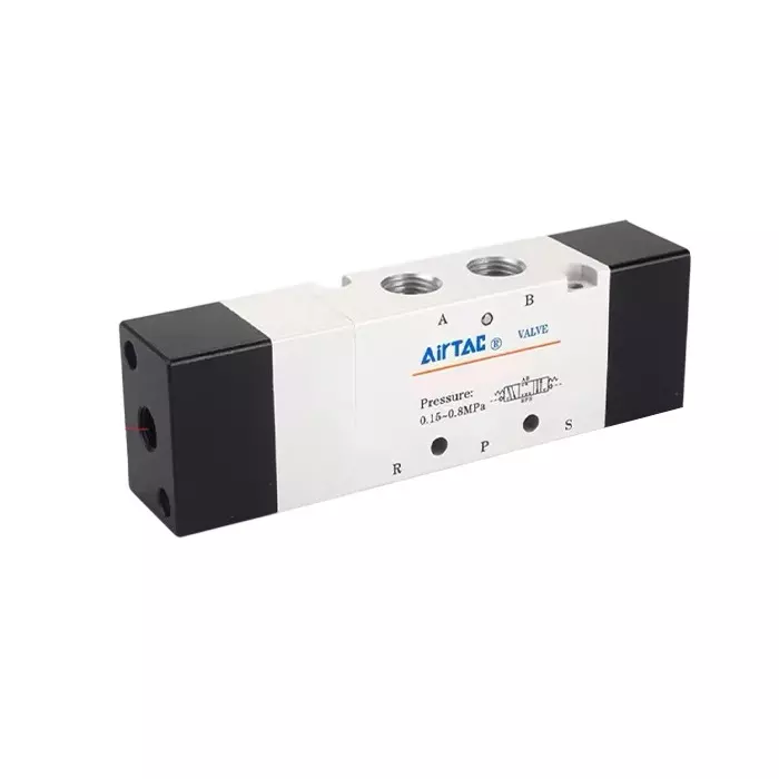 Airtac 5/3 Way Double Acting Air Valve G 1/4 inch (6.35 mm) Port Size and Aluminium Alloy Body, 4A230-08