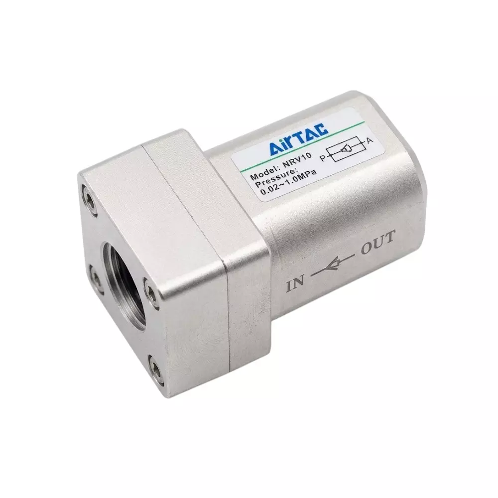 Airtac NRV Series Non Return Valve Aluminium Alloy Body 1/2 inch (12.7 mm) Port Size and 67 mm Total Length, NRV15