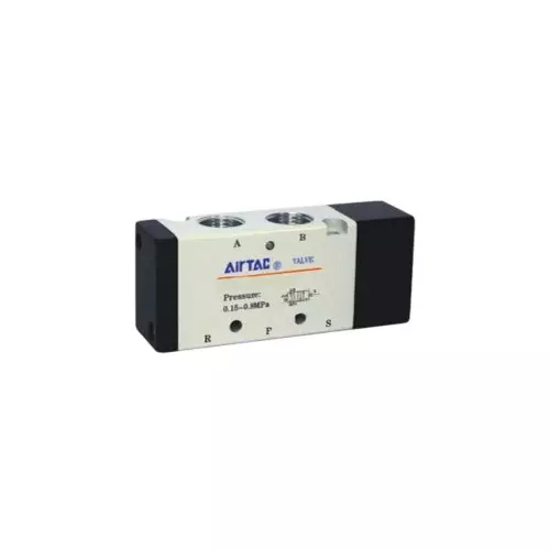 Airtac 5/2 Way Single Acting Air Valve G 3/8 inch (9.52 mm) Port Size and Aluminium Alloy Body, 4A310-10