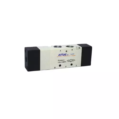 Airtac 5/3 Way Double Acting Air Valve G 3/8 inch (9.52 mm) Port Size and Aluminium Alloy Body, 4A330-10