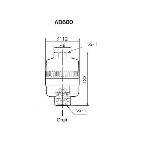 SMC 25.4 mm (1 Inch) Auto Drain Valve 3-9.9 Bar, AD600-10