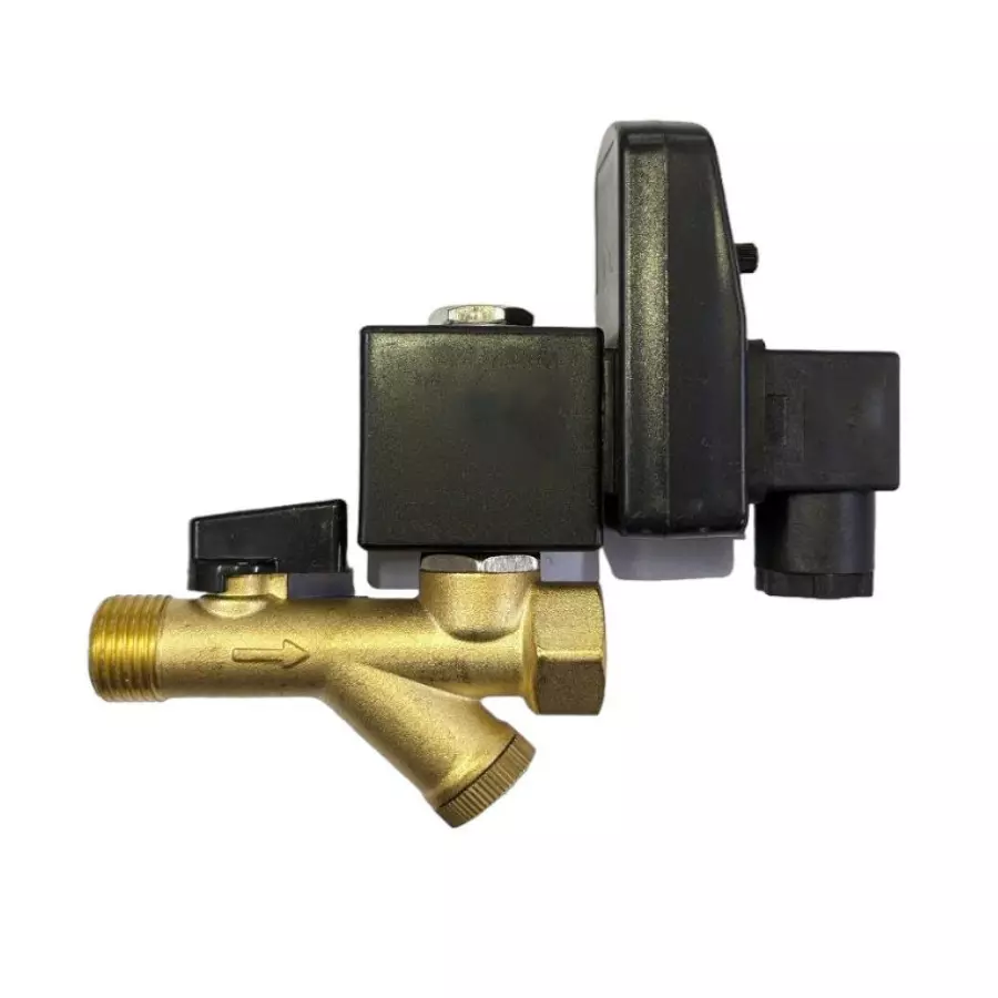 Spac Electronic Auto Drain Valve Black & Golden 12.7 mm for Industrial Use, SEAD-15-220VA C-16BAR
