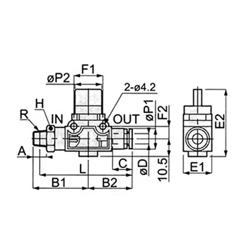 PISCO Hand Valve Straight B 2-Way 0 to 60℃, HV01-8-2