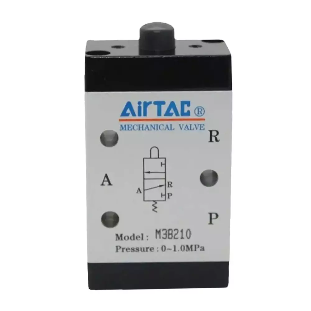 Airtac M3200 Series Direct Control Valve 3/2 Way External Control Direct Acting Type 1/4 inch (6.35 mm) Port Size and Aluminium Alloy Body, M3B210