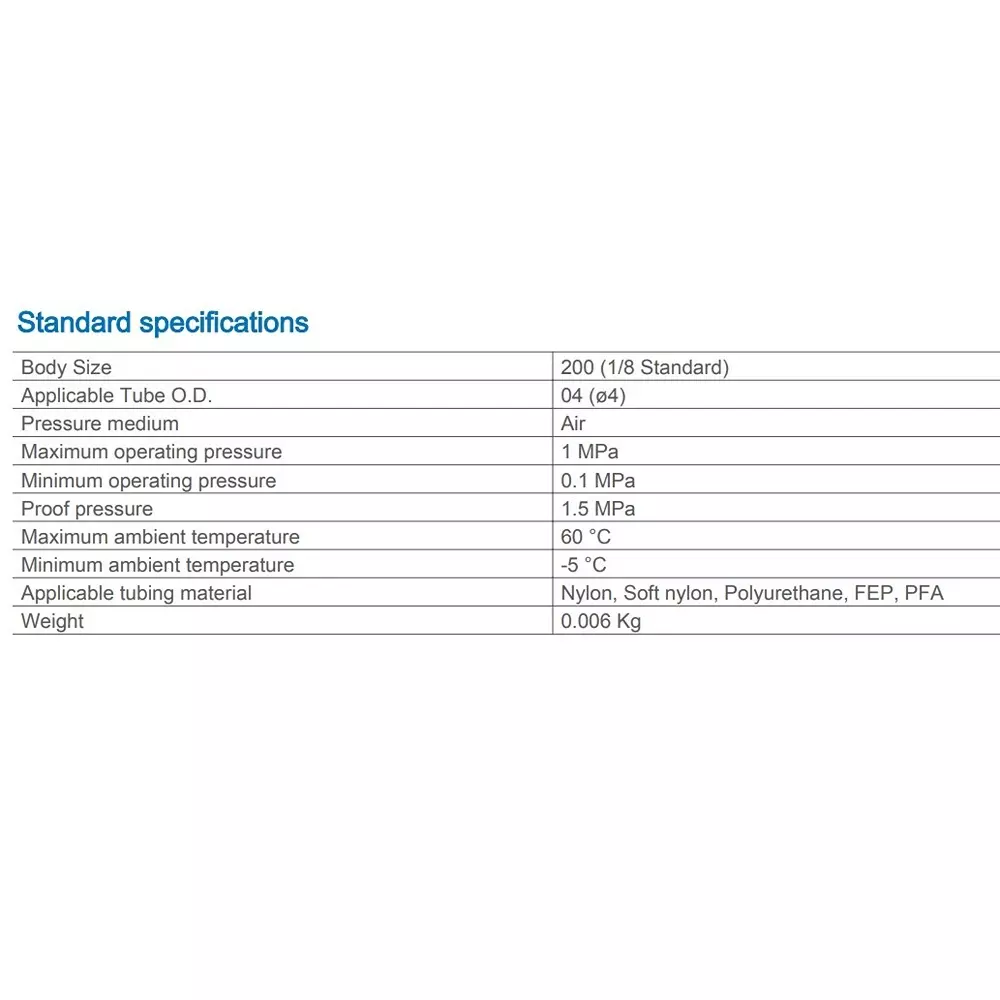 SMC 1/8 Standard PBT Speed Controller with One Touch fitting 4 mm Outer Dia, AS2002F-04A (Pack of 10 Piece)