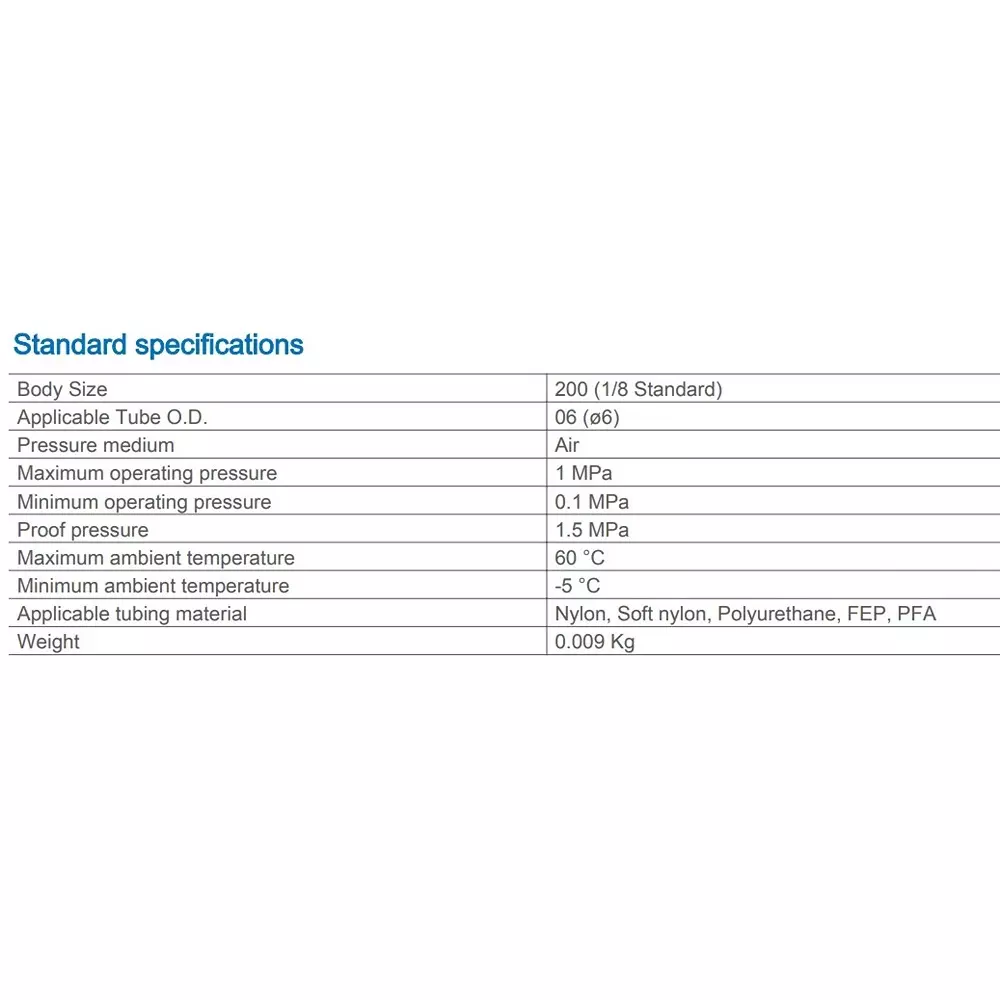 SMC 1/8 Standard PBT Speed Controller with One Touch fitting 6 mm Outer Dia, AS2002F-06A (Pack of 10 Piece)