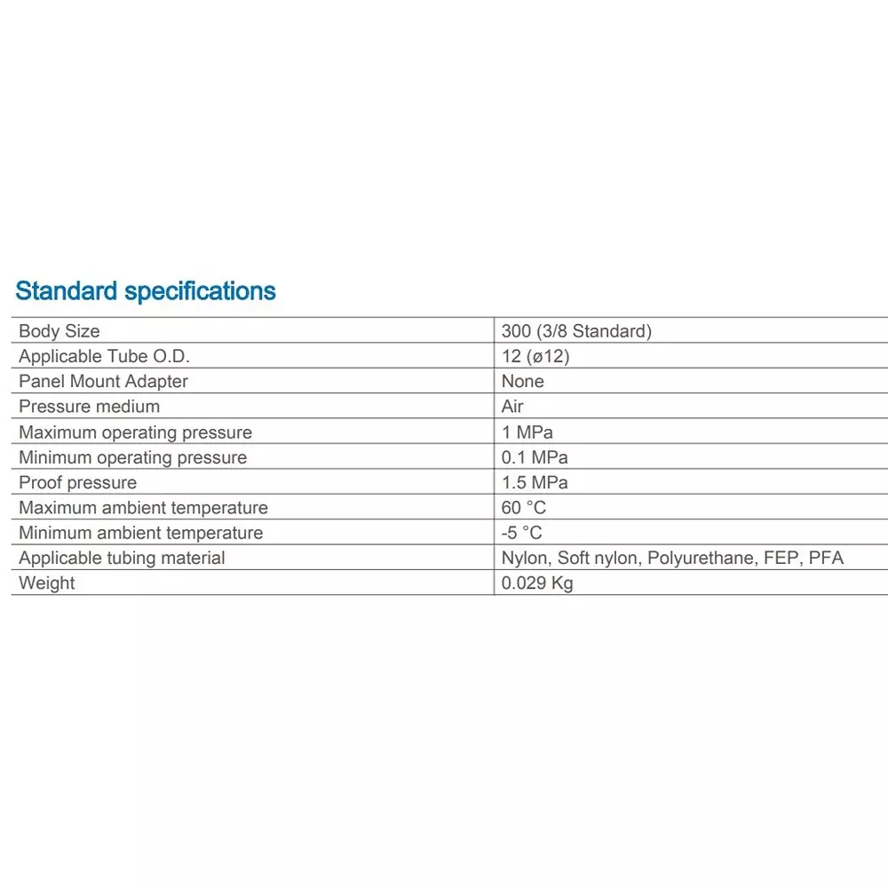 SMC 3/8 Standard PBT Speed Controller with One Touch fitting 12 mm Outer Dia, AS3002F-12A (Pack of 10 Piece)