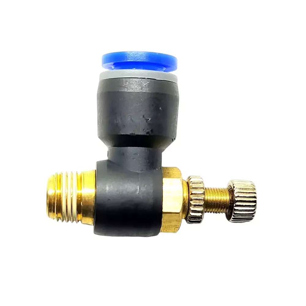 Invento Pneumatic Air Flow Speed Controller Valve 8 mm Tube OD 3 mm (1/8 inch) BSP Male Thread Size, ISC 177-X4 (Pack of 10 Pcs)